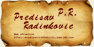 Predisav Radinković vizit kartica
